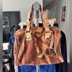 Michael Kors leather camo bag